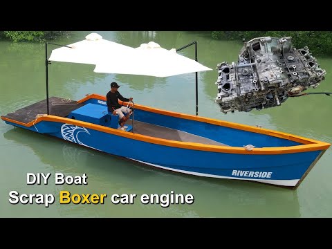 I built a fishing yacht running on a scrap car engine