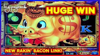 HUGE WIN! Rakin' Bacon Link Fiesta Slots - HOT NEW SLOT!