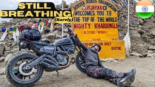 Made it to the top! Mighty KHARDUNG LA Pass - India Motovlog EP54