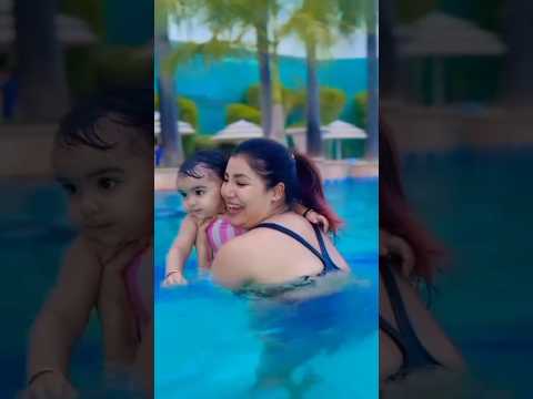 debolina and gurmeet chodhary daughter lianna water baby#shorts#viral #debinadecodes