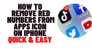 how to remove red numbers from apps icon on iphone