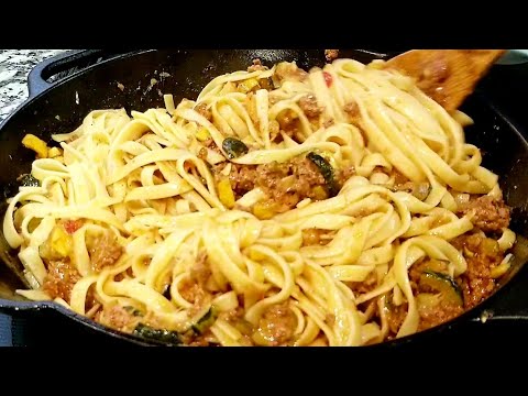 zucchini spaghetti recipe | calabacín con espaguetis | recetas de calabacín | zucchini recipes