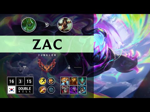 Zac Jungle vs Nidalee - KR Grandmaster Patch 14.13