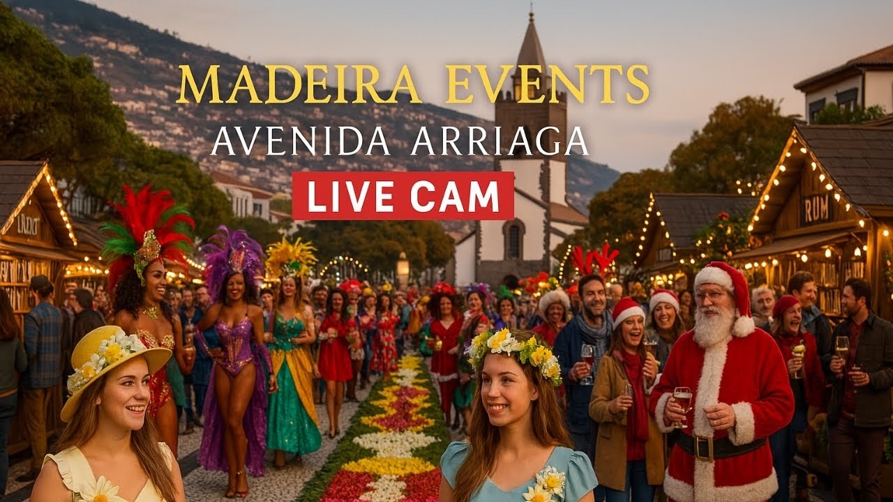 Live webcam view of Avenida Arriaga Promenade, Funchal