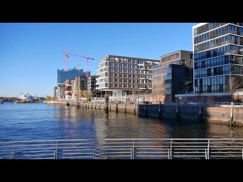 Hamburg, Germany: HafenCity (Harbor City), Grasbrookhafen, Strandkai - (Full HD 1080p)