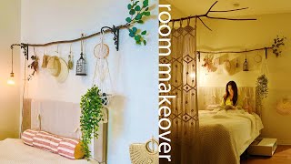 Natural interior using 200% of the small room | Aesthetic Room Makeover | VLOG🌱