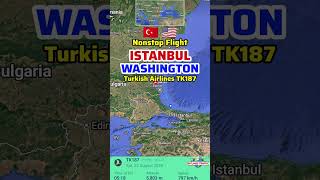 Istanbul to Washington DC Flight Route with Turkish Airlines TK187 | Boeing 787-9 