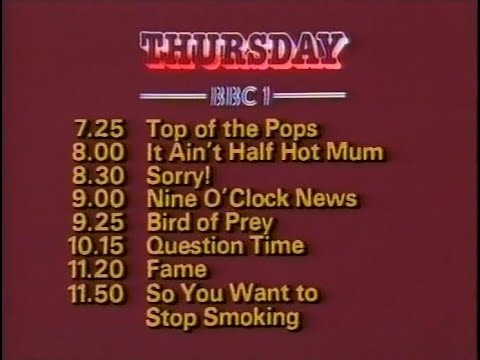 Thursday 6th May 1982 BBC1 - Nationwide - Top Of The Pops - Tomorrow's World - Rare Recording