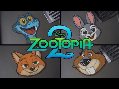 Zootopia 2 Emoji Pancake Art - Nick, Judy, Gary De'Snake, Nibbles MapleStick