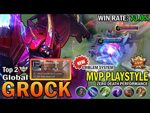 GROCK TOP GLOBAL GAMEPLAY | MVP PLAYSTYLE, ZERO DEATH PERFORMANCE | MOBILE LEGENDS