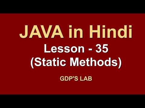 Static Method In Java Lesson 35 Java In Hindi