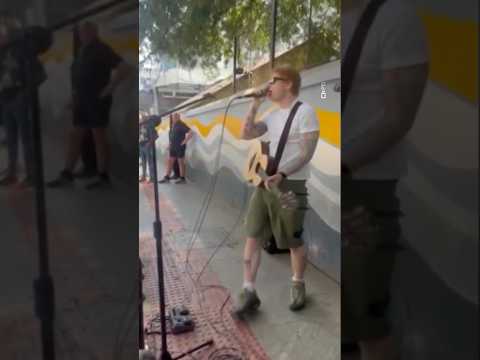 Indian police shut down Ed Sheeran's street gig | AFP #shorts