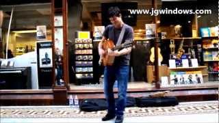 Seth Lakeman performs &quot;Solomon Browne&quot; outside of JG Windows Newcastle