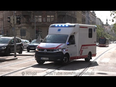 Prague VFN ambulance responding -VW T6.1/ FDservis with faster pattern &different graphics CZ 5.2023