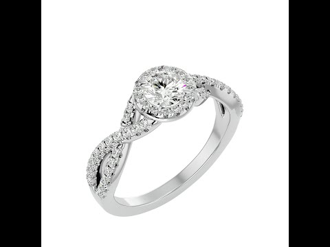 Inel de logodna Dazzling Vintage Halo Gold Aur 18k Pure Diamonds - Adele