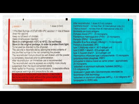 Infanrix hexa vaccine, prescription