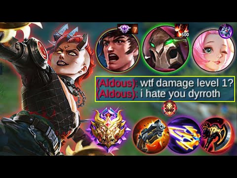 HOW TO COUNTER 500 STACK BUFF ALDOUS IN SIDELANE?! | DYRROTH MYTHICAL GLORY RANK GAMEPLAY - MLBB