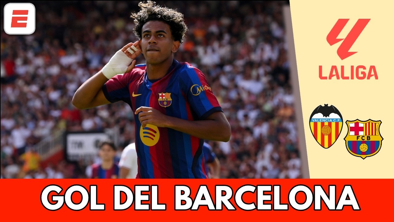 LAMINE YAMAL marcó un golazo tras pase de FERMÍN y adelantó al BARCELONA 1-0 ante VALENCIA | La Liga