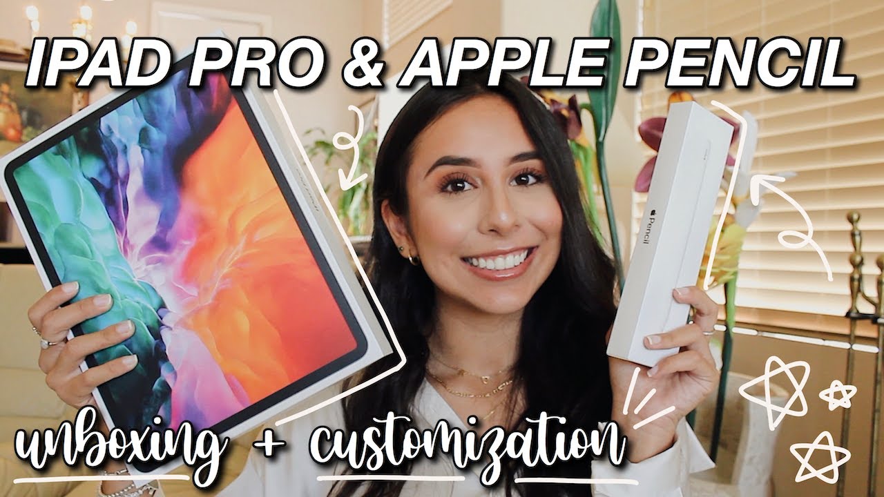 UNBOXING & CUSTOMIZING IPAD PRO 2020 12.9 in. + APPLE PENCIL 2 | Setup, Useful Apps, & Accessories