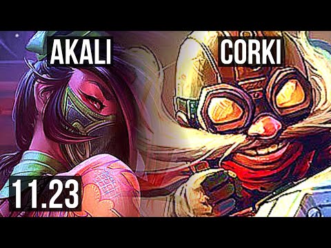 AKALI vs CORKI (MID) | 2.0M mastery, 300+ games, Dominating | NA Master | 11.23