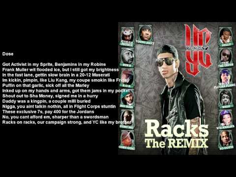Racks Remix (Full) - YC feat. Various Artists - Bass Boosted w/ Lyrics on Screen
