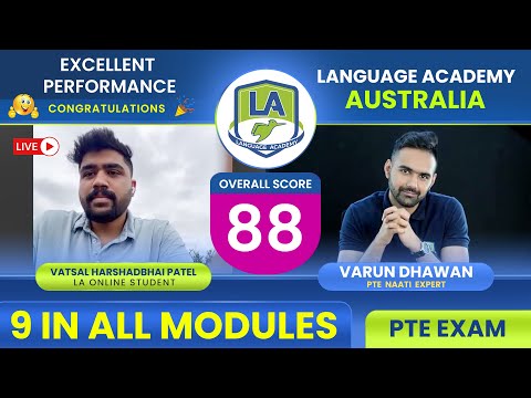 Vatsal got 9 Each in PTE | 90 in 2 Modules | Know his Strategies | Language Academy PTE NAATI IELTS