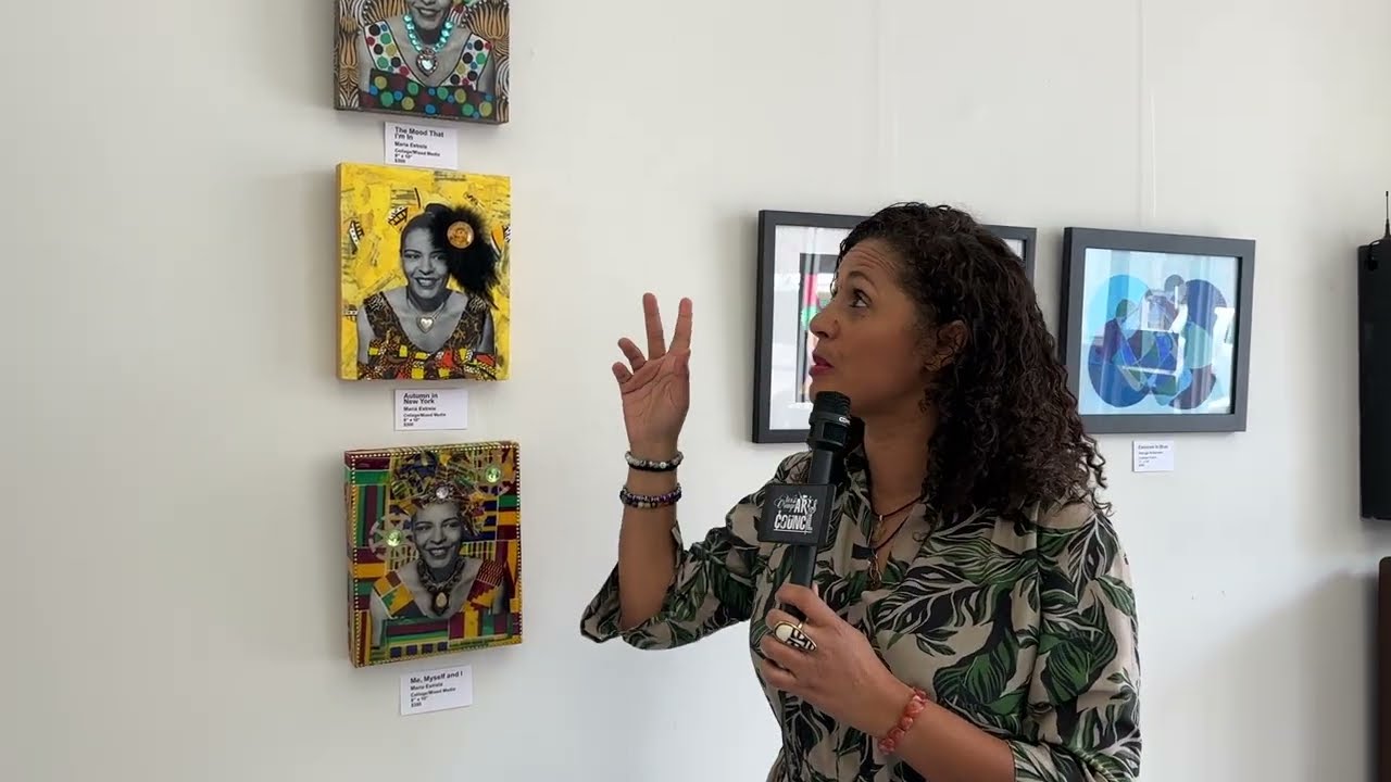 Maria Estrela Discusses Her Newest Artwork at the West Orange Art Gallery, West Orange, NJ