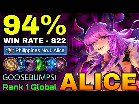 94% Win Rate S22 Alice Perfect Offlane! - Top 1 Global Alice by GOOSEBUMPS! - MLBB