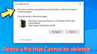 The action cannot be completed because the file is open in another program