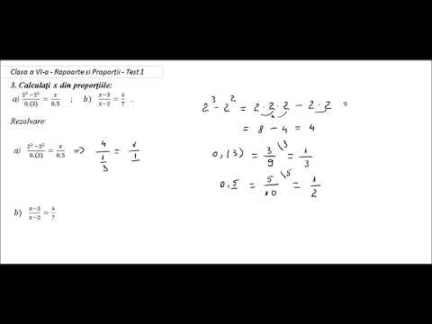 Clasa a VI a - Test 1 - Rapoarte si Proporții - (3) - ecuatii rapoarte