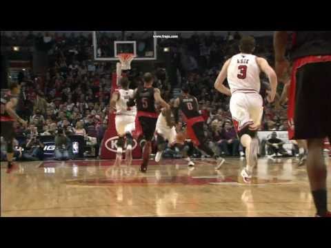 Derrick Rose's Huge Block on James Johnson 02.04.2011 (HD)