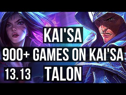 KAI'SA vs TALON (MID) | 7/1/7, 1.7M mastery, 900+ games, Godlike | EUW Master | 13.13