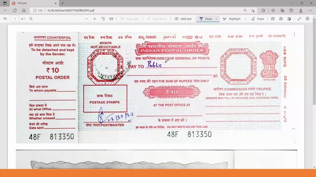 Online & Offline Procedure for filing RTI application including drafts