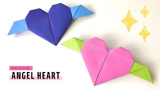 Origami Angel Heart | How to make paper heart with wings | Easy origami