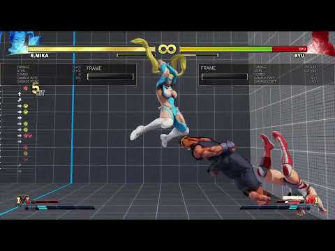 SFV R.Mika #45 V-Trigger1 combo to mix-up 308dmg/485stn