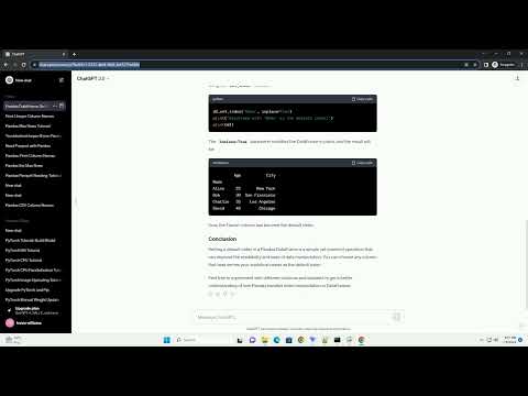 pandas dataframe set default index