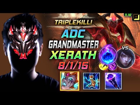 GrandMaster Xerath ADC vs Aphelios - 천상계 장인 원딜 제라스 템트리 룬 리안드리 유성 ゼラス Зерат 远古巫灵 齊勒斯 - LOL KR 11.16