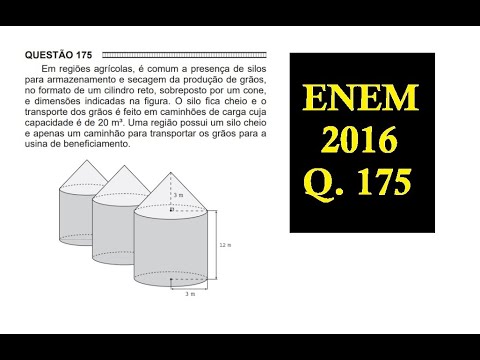 ENEM 2016 - Questão 175 Amarela - SILO CONE CILINDRO