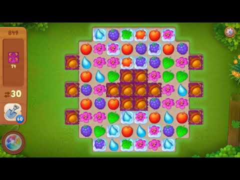 Gardenscapes Level 849 Walkthrough "No Boosters Used"