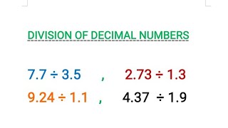 How to divide Decimal number by another Decimal number calss 5thh SNC