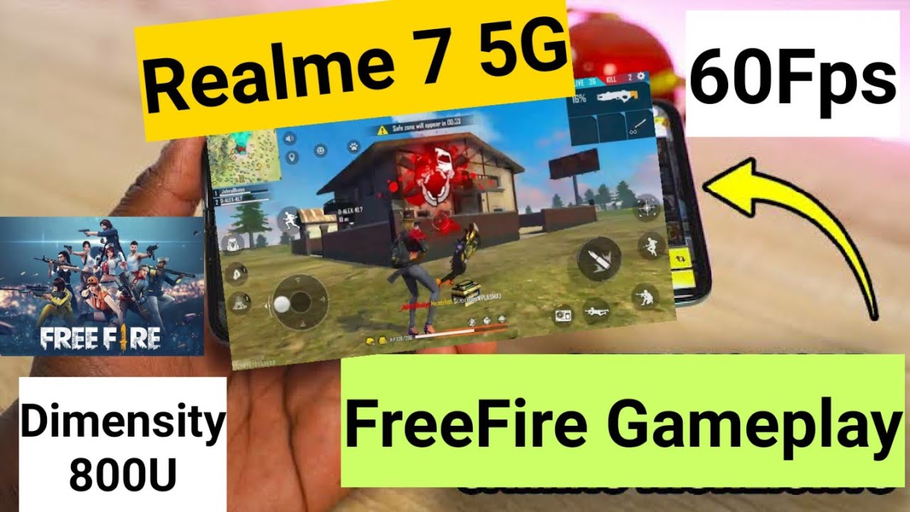 Realme 7 5g freefire 60fps gameplay dimensity 800u support test