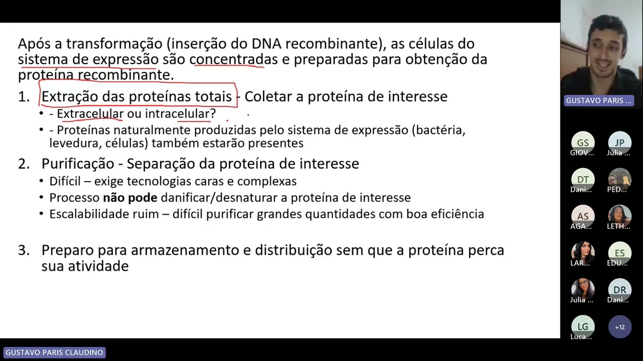AULA BIOTECNOLOGIA 12 - Purificação de proteínas recombinantes