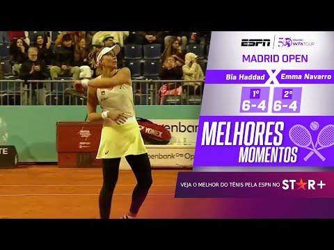 BIA HADDAD vence Emma Navarro e vai às oitavas de final do Madrid Open | Melhores Momentos