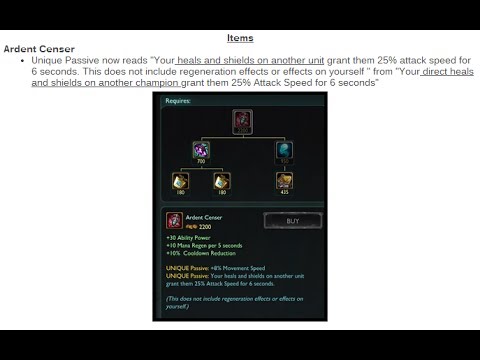 League of Legends Patch 4.10 PBE's Ardent Censure Reaction
