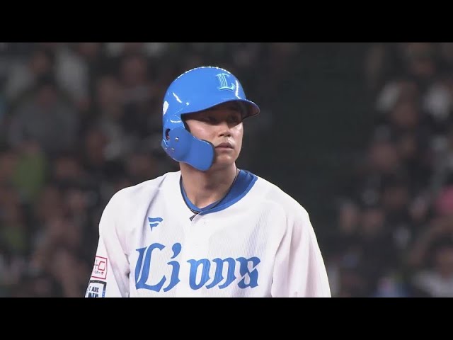 【3回裏】3塁線を鮮やかに破った!! ライオンズ・西川愛也の勝ち越しタイムリーヒット!!  2024年9月15日 埼玉西武ライオンズ 対 千葉ロッテマリーンズ
