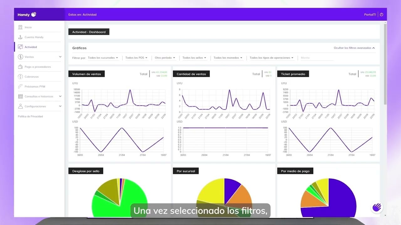 ¿Qué puedo ver en mi sección de Actividad en el Portal Handy?