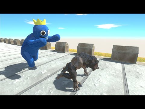 RAINBOW FRIEND BLUE FIGHT GHIDORAH DEATH RUN - Animal Revolt Battle Simulator