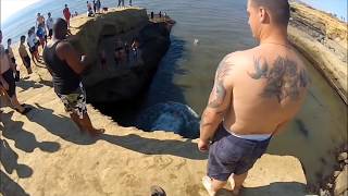 preview picture of video 'Sunset Cliff Jumping Low Tide - Go Pro'