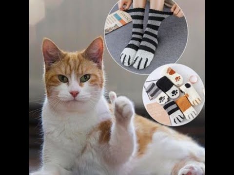 Cute warm cat claw carpet socks