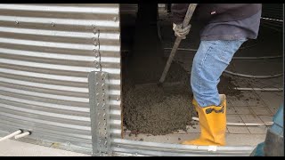 Pour Concrete Floor in Grain Bin House E12